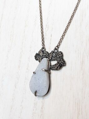 Handmade Sterling Silver Druzy Necklace Mulberry Accent Artisan